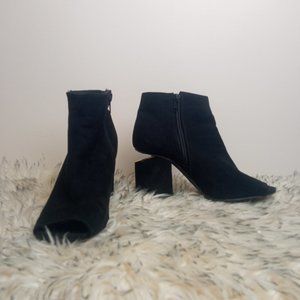 QUPID ALEXANDER WANG STYLE BLACK SUEDE ANKLE BOOTS